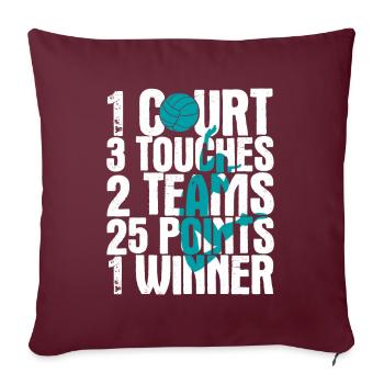 Volleyballer Spruch Für Volleyballspiel Volleyball - Sofakissenbezug 45 x 45 cm - Burgunderrot - Vorne