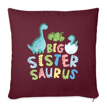 Große Schwester Saurus Geschwister Herbivore - Sofakissenbezug 45 x 45 cm - Burgunderrot - Vorne