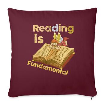 La lecture est fondamentale - Housse de coussin décorative 45 x 45 cm - bordeaux - Devant