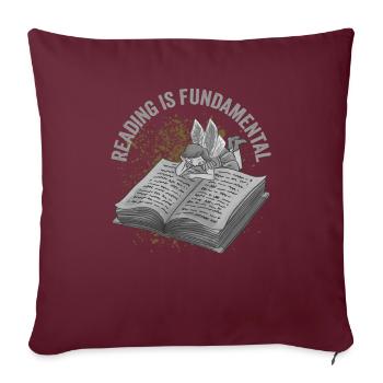 La lecture est fondamentale - Housse de coussin décorative 45 x 45 cm - bordeaux - Devant
