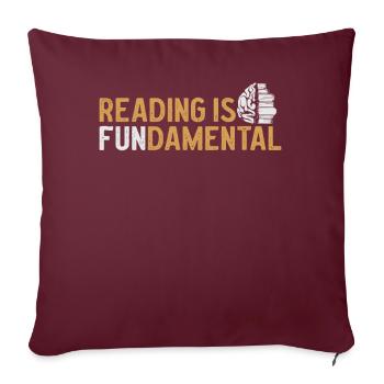 La lecture est fondamentale - Housse de coussin décorative 45 x 45 cm - bordeaux - Devant