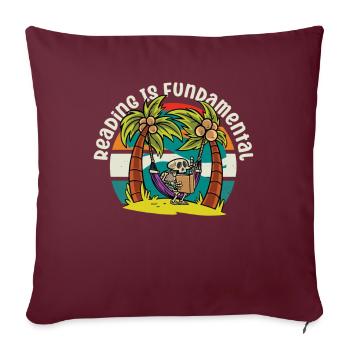 La lecture est fondamentale - Housse de coussin décorative 45 x 45 cm - bordeaux - Devant