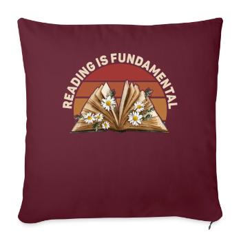 La lecture est fondamentale - Housse de coussin décorative 45 x 45 cm - bordeaux - Devant