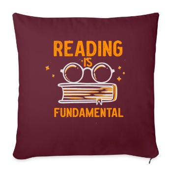 La lecture est fondamentale - Housse de coussin décorative 45 x 45 cm - bordeaux - Devant