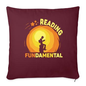 La lecture est fondamentale - Housse de coussin décorative 45 x 45 cm - bordeaux - Devant