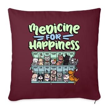 Ma pilule Happy Medicine Every Day - Housse de coussin décorative 45 x 45 cm - bordeaux - Devant
