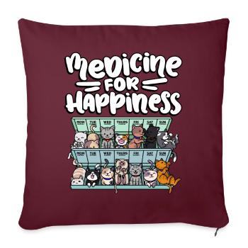 Ma pilule Happy Medicine Every Day - Housse de coussin décorative 45 x 45 cm - bordeaux - Devant