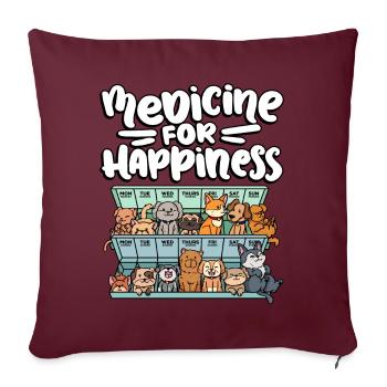 Ma pilule Happy Medicine Every Day - Housse de coussin décorative 45 x 45 cm - bordeaux - Devant