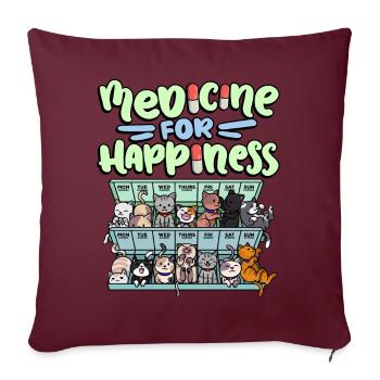 Ma pilule Happy Medicine Every Day - Housse de coussin décorative 45 x 45 cm - bordeaux - Devant