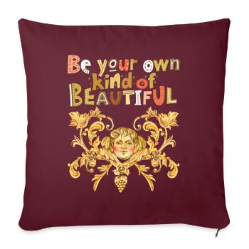 Beau dicton, putto, ange, aquarelle d’ange - Housse de coussin décorative 45 x 45 cm - bordeaux - Devant