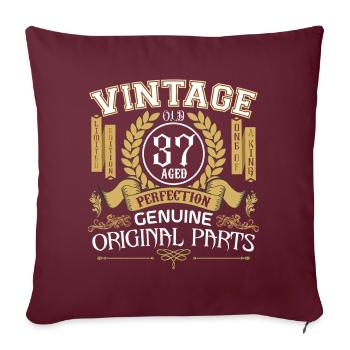 Vintage 37 ans - cadeau d’anniversaire 37 ans - Housse de coussin décorative 45 x 45 cm - bordeaux - Devant
