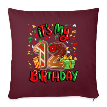 C’est mon cadeau de Noël 12 anniversaire 12. - Housse de coussin décorative 45 x 45 cm - bordeaux - Devant