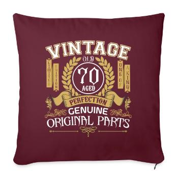 Vintage 70 ans - cadeau d’anniversaire 70 ans - Housse de coussin décorative 45 x 45 cm - bordeaux - Devant