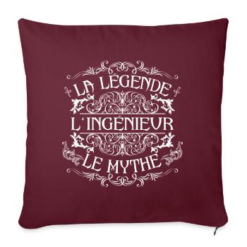 Ingénieur | meilleur Ingénieur | la légende le myt - Housse de coussin décorative 45 x 45 cm - bordeaux - Devant