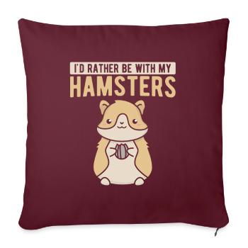 Nagetier Hamster - Sofakissenbezug 45 x 45 cm - Burgunderrot - Vorne