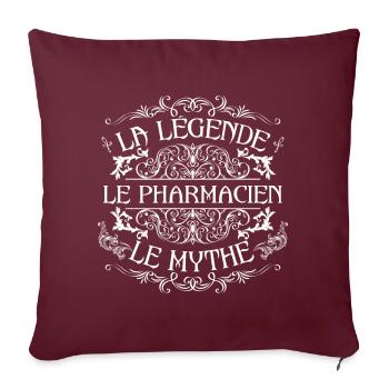 Pharmacien | meilleur Pharmacien | la légende le m - Housse de coussin décorative 45 x 45 cm - bordeaux - Devant