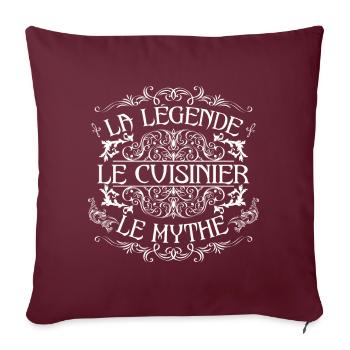 Cuisinier | meilleur Cuisinier | la légende le myt - Housse de coussin décorative 45 x 45 cm - bordeaux - Devant