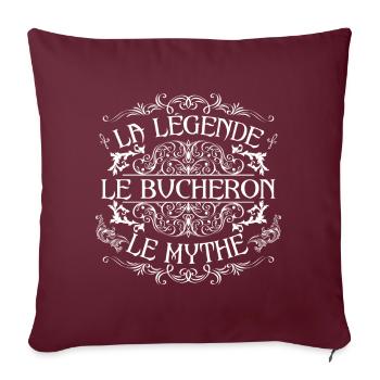 Bucheron | meilleur Bucheron | la légende le mythe - Housse de coussin décorative 45 x 45 cm - bordeaux - Devant