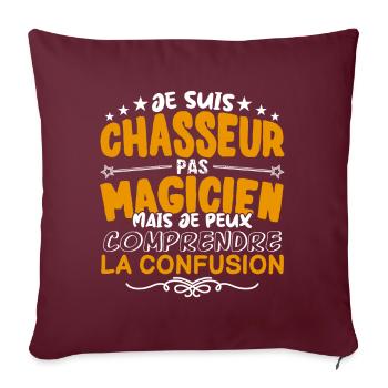 Chasseur | Chasseur pas Magicien | Meilleur Chasse - Housse de coussin décorative 45 x 45 cm - bordeaux - Devant