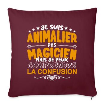 Animalier | Animalier pas Magicien | Meilleur Anim - Housse de coussin décorative 45 x 45 cm - bordeaux - Devant
