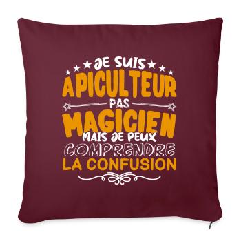 Apiculteur | Apiculteur pas Magicien | Meilleur Ap - Housse de coussin décorative 45 x 45 cm - bordeaux - Devant
