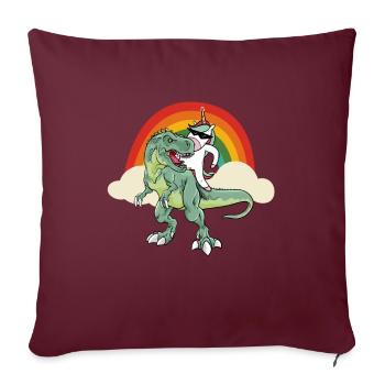 Dabbing Einhorn Reiten T Rex Jungen Mädchen Halloween - Sofakissenbezug 45 x 45 cm - Burgunderrot - Vorne