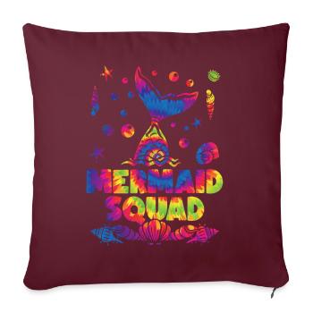 Mermaid Squad Seashell coloré Tie Dye - Housse de coussin décorative 45 x 45 cm - bordeaux - Devant