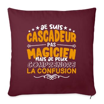 Cascadeur | Cascadeur pas Magicien | Meilleur Casc - Housse de coussin décorative 45 x 45 cm - bordeaux - Devant