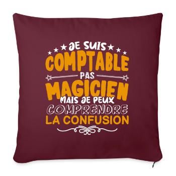 Comptable | Comptable pas Magicien | Meilleur Comp - Housse de coussin décorative 45 x 45 cm - bordeaux - Devant