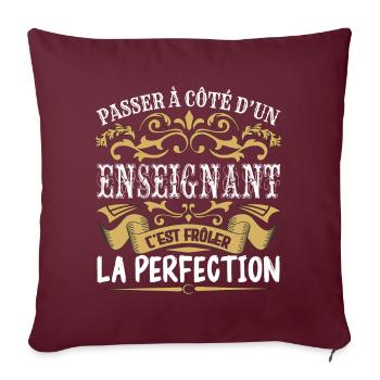 Le Meilleur Enseignant | Enseignant à la perfectio - Housse de coussin décorative 45 x 45 cm - bordeaux - Devant