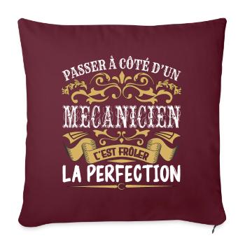 Le Meilleur Mécanicien | Mécanicien à la perfectio - Housse de coussin décorative 45 x 45 cm - bordeaux - Devant