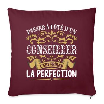Le Meilleur Conseiller | Conseiller à la perfectio - Housse de coussin décorative 45 x 45 cm - bordeaux - Devant