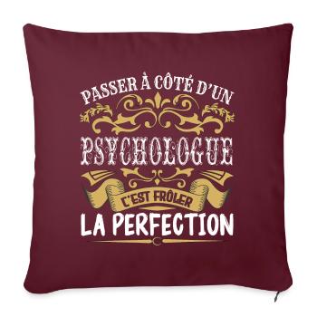 Le Meilleur Psychologue | Psychologue à la perfect - Housse de coussin décorative 45 x 45 cm - bordeaux - Devant