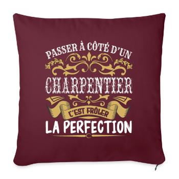 Le Meilleur Charpentier | Charpentier à la perfect - Housse de coussin décorative 45 x 45 cm - bordeaux - Devant