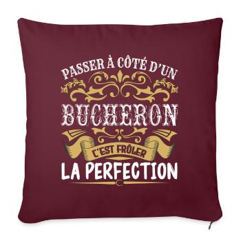 Le Meilleur Bucheron | Bucheron à la perfection - Housse de coussin décorative 45 x 45 cm - bordeaux - Devant