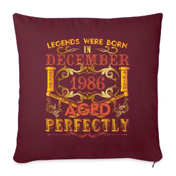 December 1986 - birthday 1986 legends were born. - Housse de coussin décorative 45 x 45 cm - bordeaux - Devant