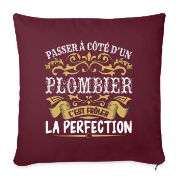 Le Meilleur Plombier | Plombier à la perfection - Housse de coussin décorative 45 x 45 cm - bordeaux - Devant