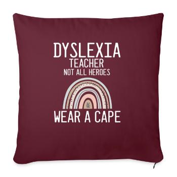 Thérapie de la dyslexie pour le mois de la dyslexie - Housse de coussin décorative 45 x 45 cm - bordeaux - Devant