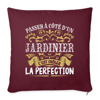 Le Meilleur Jardinier | Jardinier à la perfection - Housse de coussin décorative 45 x 45 cm - bordeaux - Devant