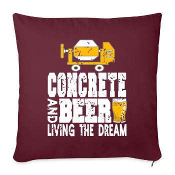 Conception de constructeur en béton pour les constructeurs et le chantier de construction - Housse de coussin décorative 45 x 45 cm - bordeaux - Devant