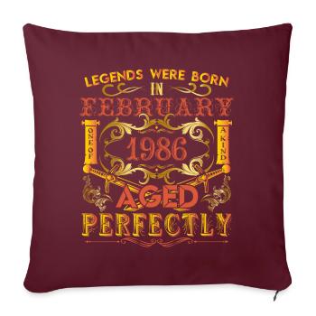 February 1986 - birthday 1986 legends were born. - Housse de coussin décorative 45 x 45 cm - bordeaux - Devant