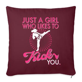 Karate Mma Kick Box Taekwondo Frauen Karate Kick - Sofakissenbezug 45 x 45 cm - Burgunderrot - Vorne