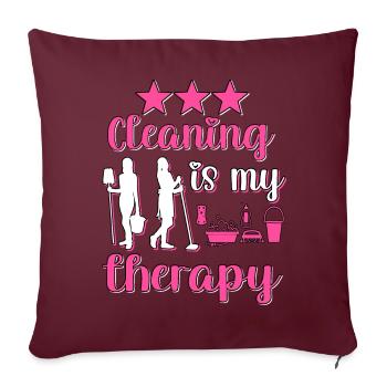 Femme de ménage Nettoyeuse - Housse de coussin décorative 45 x 45 cm - bordeaux - Devant
