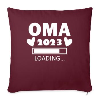 Oma 2023 - Werdende Oma 2023 - Oma Loading - Sofakissenbezug 45 x 45 cm - Burgunderrot - Vorne