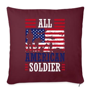 All American Soldier 4 juillet Soldier Independence - Housse de coussin décorative 45 x 45 cm - bordeaux - Devant