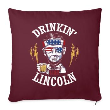 Drinkin' Like Lincoln 4 juillet Drink Independence - Housse de coussin décorative 45 x 45 cm - bordeaux - Devant