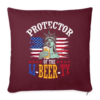 Protector Of Li-beer-ty 4. Juli Unabhängigkeitstag - Sofakissenbezug 45 x 45 cm - Burgunderrot - Vorne