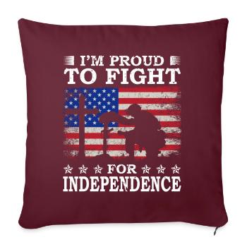 Je suis fier de défendre l’indépendance - Housse de coussin décorative 45 x 45 cm - bordeaux - Devant