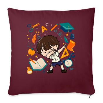 Dabbing Boy Premier jour d’école Élève Enfant - Housse de coussin décorative 45 x 45 cm - bordeaux - Devant