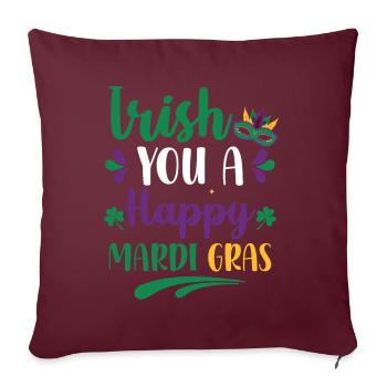 Irish You A Happy Mardi Gras Green Clover - Housse de coussin décorative 45 x 45 cm - bordeaux - Devant